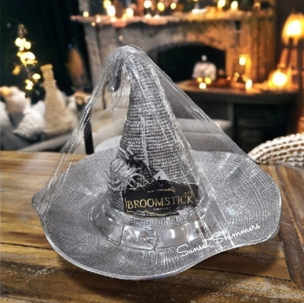 Broomstick Blvd Silver Metal Halloween Chip & Dip Witch Hat Centerpiece Decor - Picture 5 of 5